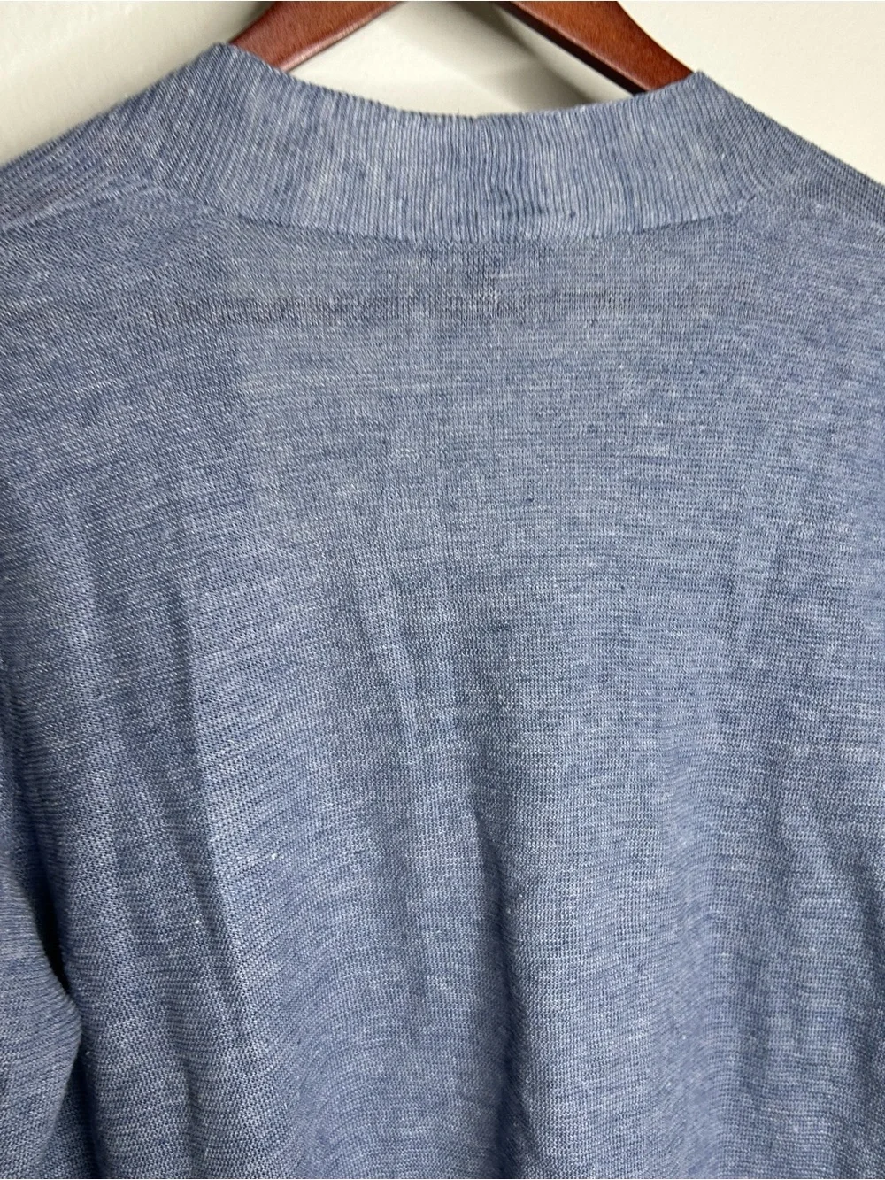 Eileen Fisher 100% Organic Linen Knit Textured Blue Open Cardigan Sweater